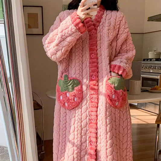 Cozy Strawberry Blanket Robe™