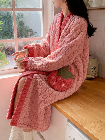 Cozy Strawberry Blanket Robe™