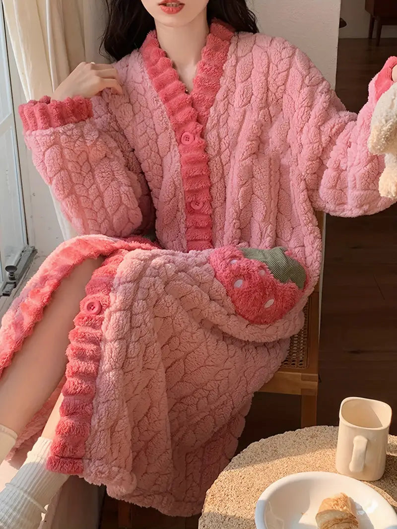 Cozy Strawberry Blanket Robe™