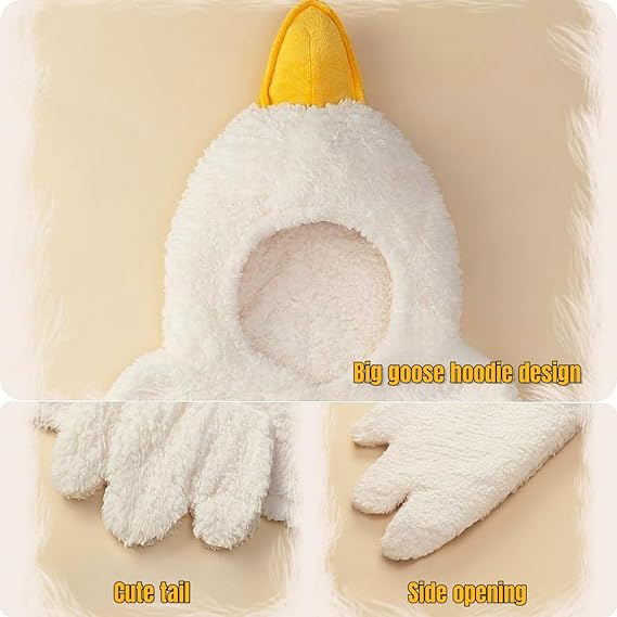 Goose Hooded Fleece Robe
