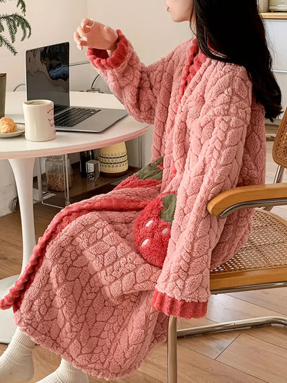 Cozy Strawberry Blanket Robe™