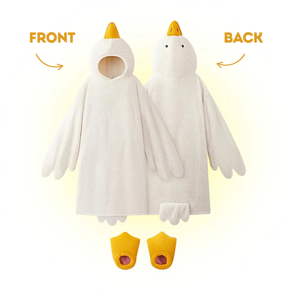Goose Hooded Fleece Robe