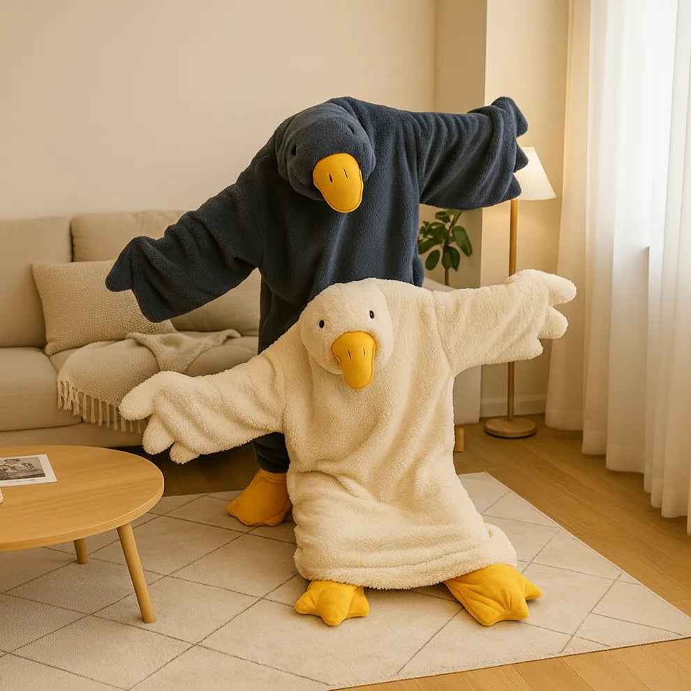 Goose Hooded Fleece Robe