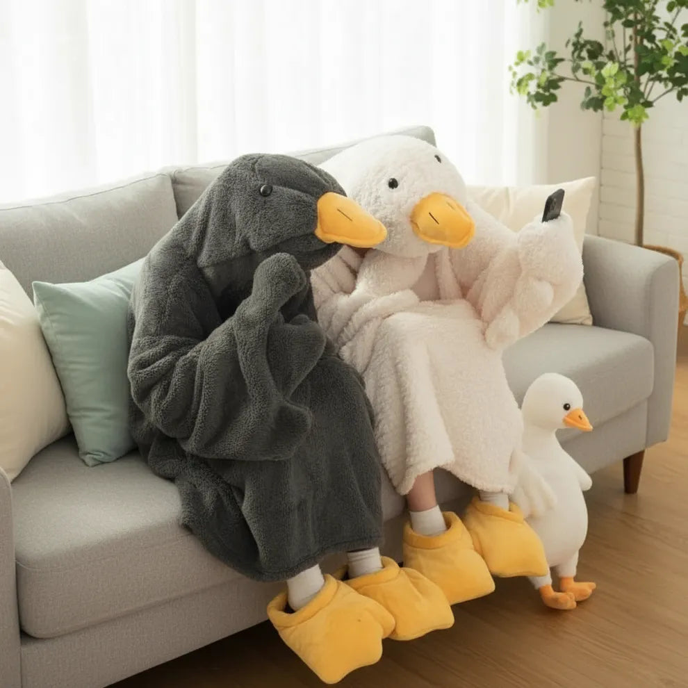 Goose Hooded Fleece Robe