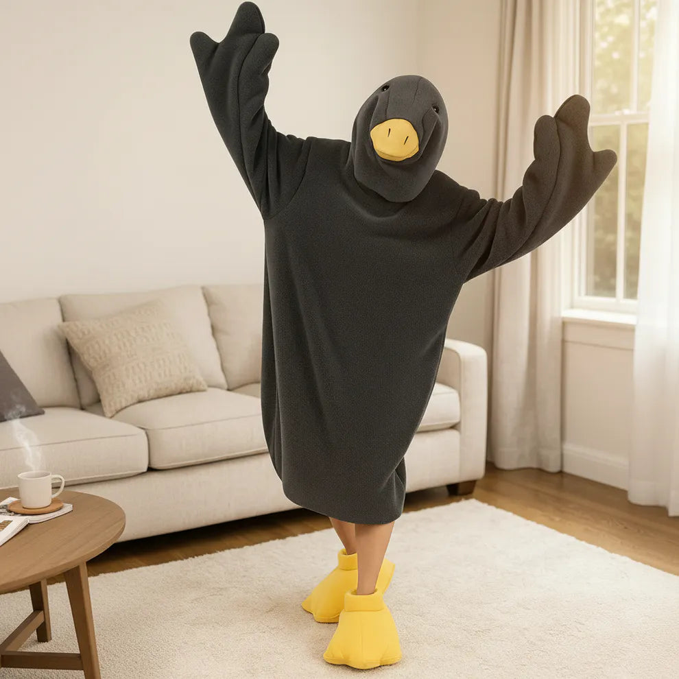 Goose Hooded Fleece Robe